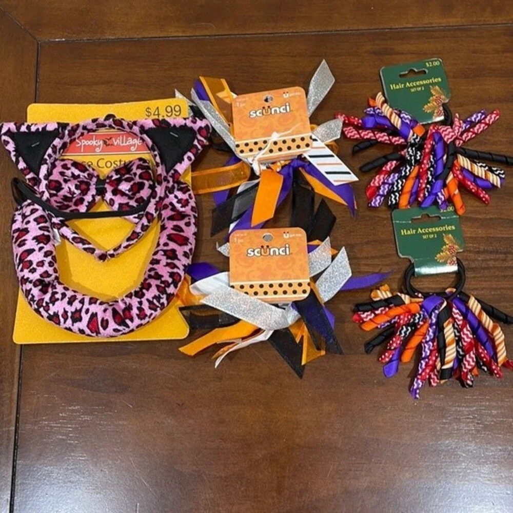 Halloween Hair Accessories &  3 Piece Cat Costume set